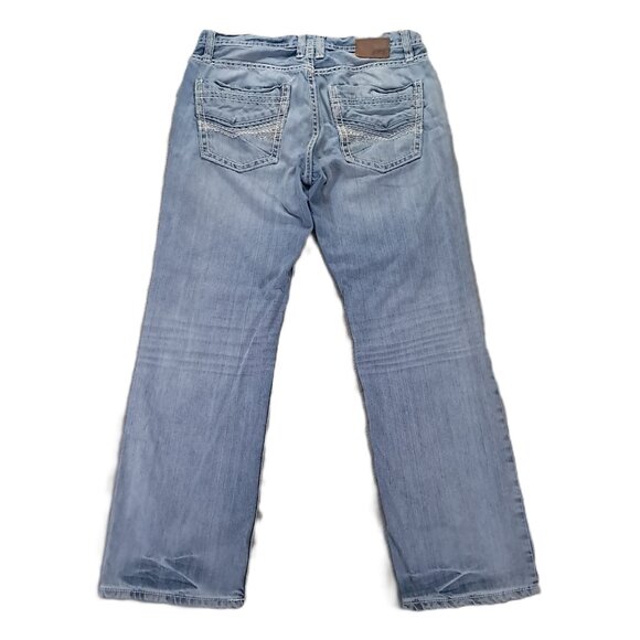 BKE Tyson Jean Men 33x30, Tag 32S Straight Leg Blue Faded Denim 100% Cotton - Picture 2 of 14